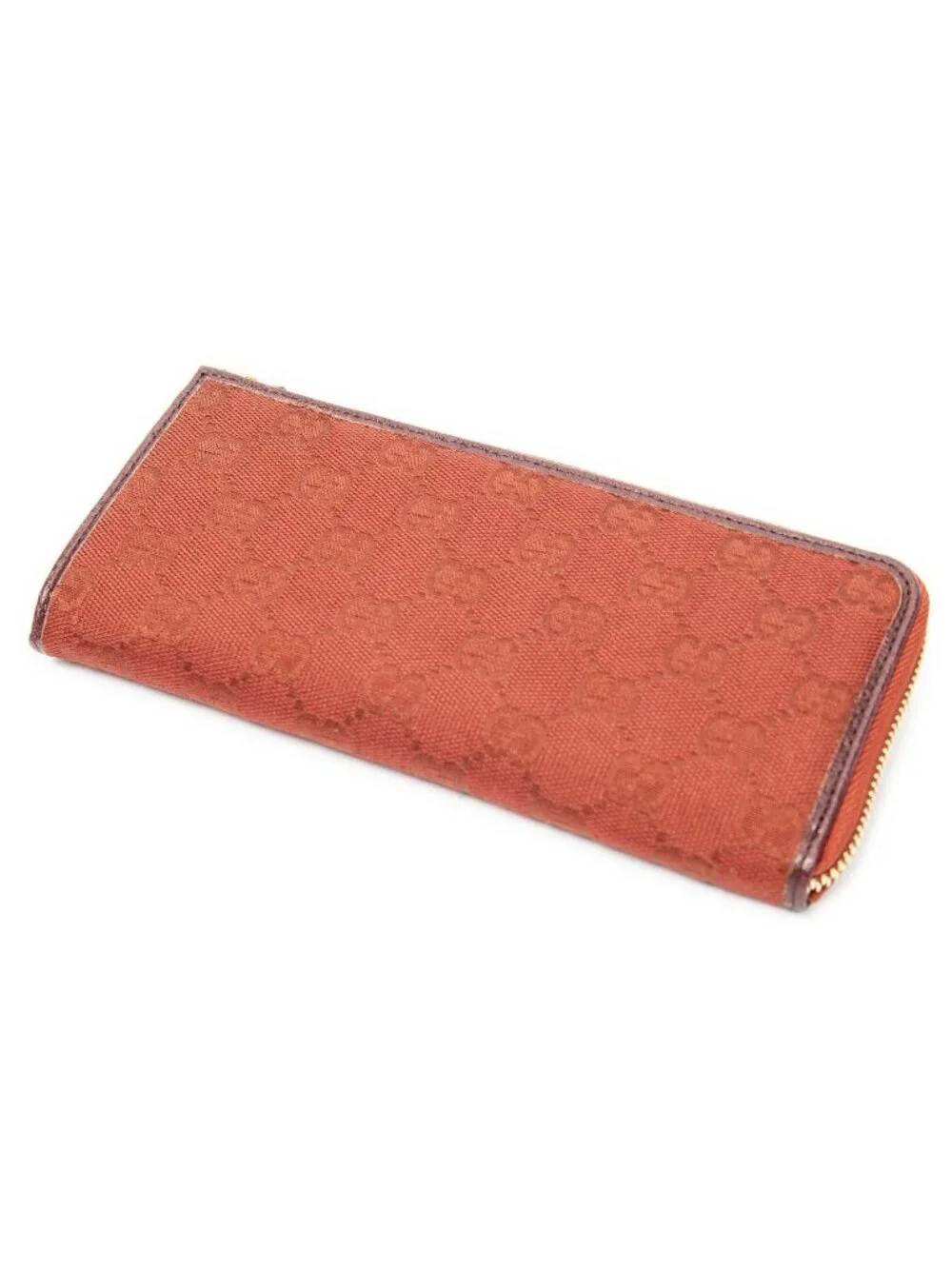 ★SOLD★ Gucci L-shaped Zip Around Wallet Red GG Canvas - Picture 1 of 5